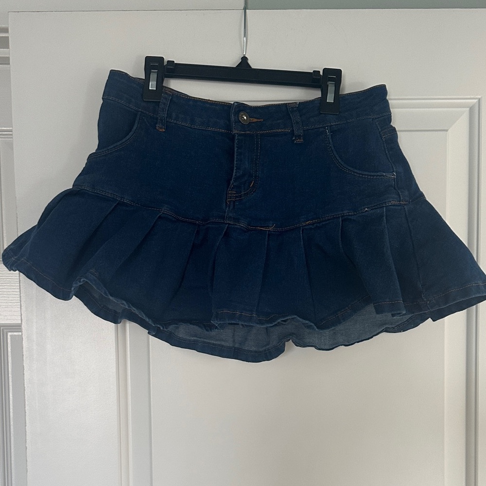 Amazon Denim Flared Mini Skirt